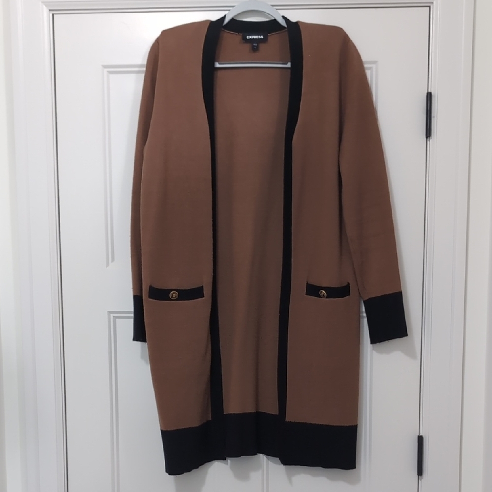 Express Tan and Black Women's Cardigan